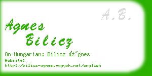 agnes bilicz business card